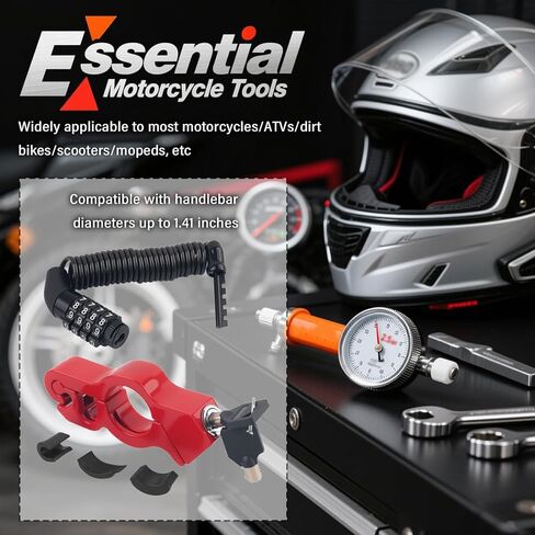 Motorcycle Locks Anti Theft,Heavy Duty Helmet Lock Motorcycle with Keys for Double Anti-Theft Protection,Universal Motorcycles Helmet Lock for Motorcycles/Dirt Bike/ATV/Scooter in Kuwait