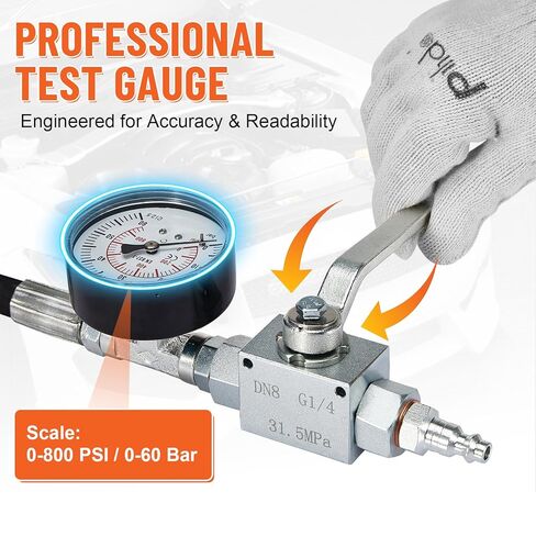 High Pressure Oil System IPR Air Test Tool Kit - Compatible with Ford 6.0L & 7.3L Diesel - Includes IPR Valve Fitting & Air Gauge in Kuwait