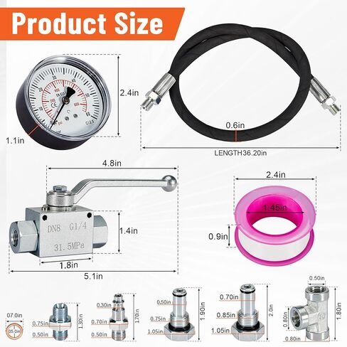 High Pressure Oil System IPR Air Test Tool Kit - Compatible with Ford 6.0L & 7.3L Diesel - Includes IPR Valve Fitting & Air Gauge in Kuwait