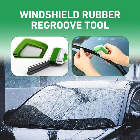 1 PC Car Windshield Wiper Regroover, Cleaning Wiper Blade Cutter Repairer, Universal Multi-function DIY Quickly Repair Tool, for Most Cars, Trucks, SUVs (Green) in Kuwait
