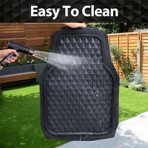 CAR PASS Heavy Duty Rubber Car Mats, Deep Dish All-Weather Floor Mat for Car Full Set Durable Anti-Slip 3D Rhombus Waterproof Trim to Fit Liner Universal Fit Automotive,Sedan,SUV,Truck, 3 Piece Black in Saudi Arabia