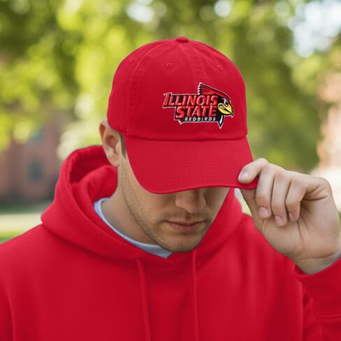 Desert Cactus Illinois State University Baseball Hat Redbirds ISU Brimmed Embroirderd Hats Cap Adjustable Cloth Strap Adult (Style A) Black in Saudi Arabia