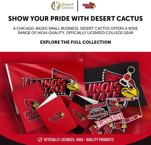 Desert Cactus Illinois State University Baseball Hat Redbirds ISU Brimmed Embroirderd Hats Cap Adjustable Cloth Strap Adult (Style A) Black in Saudi Arabia
