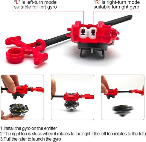 مجموعة ألعاب الجيروسكوب Gyro Battle Burst Gyro هدية رائعة للأطفال الأولاد الذين تتراوح أعمارهم بين 6 8 10 12+ لعبة قتال معدنية فيوجن علوية 12 قطعة علوية دوارة 3 قاذفة ثنائية الاتجاه 1 مقابض A in Kuwait