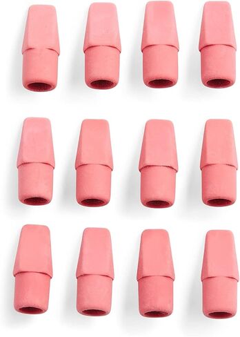 Staples Pencil Cap Erasers, Assorted Colors, 12 Pack – Slip‑On Erasers for Standard Pencils in Kuwait