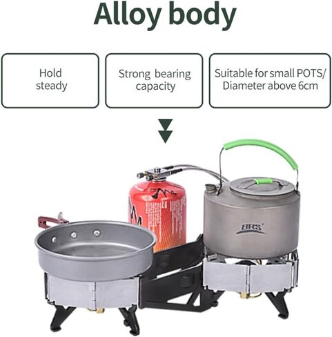 Foldable Dual Head Burner Camping Stove,BRS-32 Portable Windproof Backpacking Furnace Free Adjustable Control Gas Stove for Outdoor Cooking in Saudi Arabia