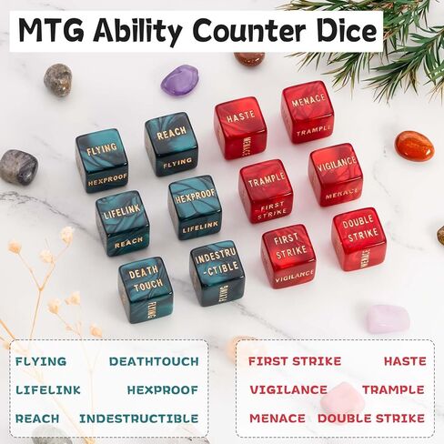 80 Pieces MTG Dice Set with Plus 1 Life Counter & Keyword Token Dice & Shield & Spindown Dice & D20, MTG Counters Dice for Magic the Gathering, Cards Gaming Accessories in Kuwait