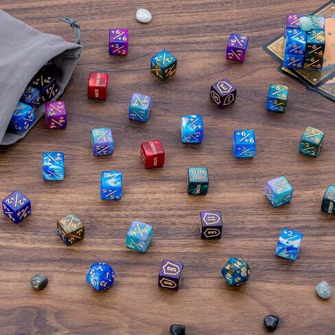 80 Pieces MTG Dice Set with Plus 1 Life Counter & Keyword Token Dice & Shield & Spindown Dice & D20, MTG Counters Dice for Magic the Gathering, Cards Gaming Accessories in Kuwait