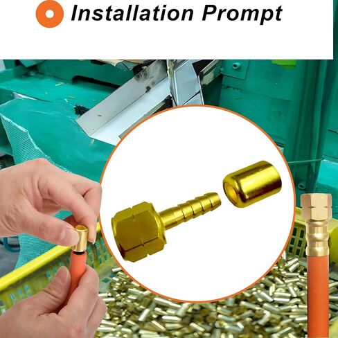 24PCS 1/4" ID Torch Hose Repair Kit for Oxygen & Acetylene hoses, Cutting Torch Hose Splice Rebuild Kit with Brass Fittings/Hoses Ferrules/Oxygen Nuts/Acetylene Nuts/Outlet Nipples etc in Kuwait
