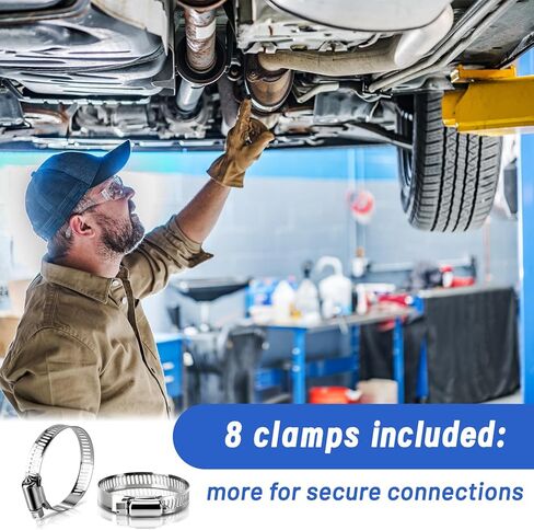 قطعتان من خرطوم عنق حشو وقود البنزين المقوى مع مجموعة 8 مشابك، معرف 1 1/2 بوصة، خرطوم وقود طويل مستقيم بطول 15 7/8 بوصة استبدال خرطوم حشو خزان الغاز in Kuwait