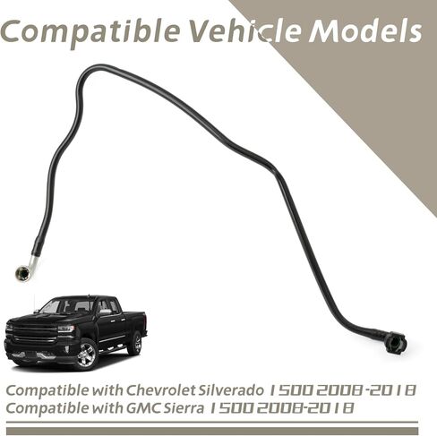 904-018 استبدال خط الوقود الخلفي لسيارة شيفروليه سيلفرادو 1500 لسيارة GMC Sierra 1500 2008 2009 2010 2011 2012 2013 2014 2015 2016 2017 2018، خرطوم مطاطي أسود in Kuwait