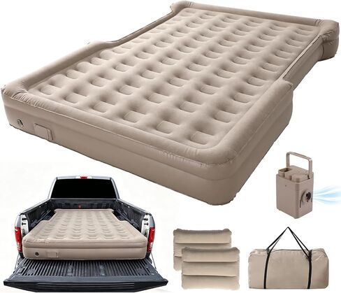 Truck Bed Tent for 5.5ft-6.7ft,Auto Inflate Deflate Built in Wireless Rechargeable Air Pump,Waterproof Pickup Tent Air Mattress Camping for Ford F150, Silverado in Kuwait
