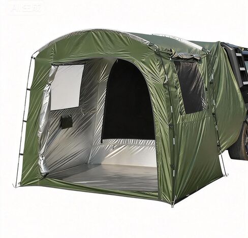 Economical Car Camping Tent - Easy Setup 210D Ripstop, Spacious Universal Fit for Overnight Outdoor Trips in Saudi Arabia
