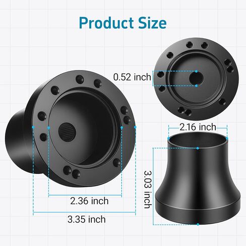 Golf Cart Steering Wheel Hub Adapter fits Yamaha G2-G29 Drive/Drive2 Model, Black and Anti-Rust in Kuwait
