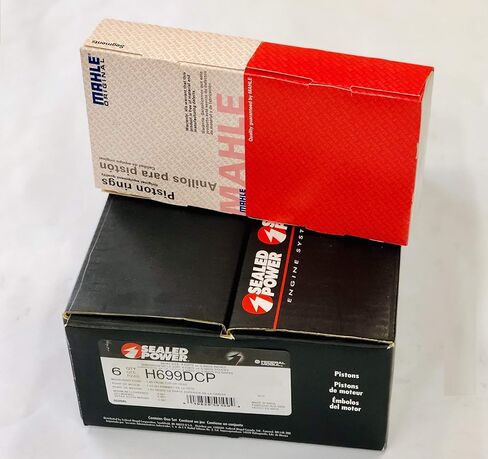 مجموعة المكابس والحلقات المطابقة متوافقة مع محركات Mercruiser Chevy Marine 4.3L 4.3 262 cid VORTEC. (STD تتحمل 4.00") in Kuwait