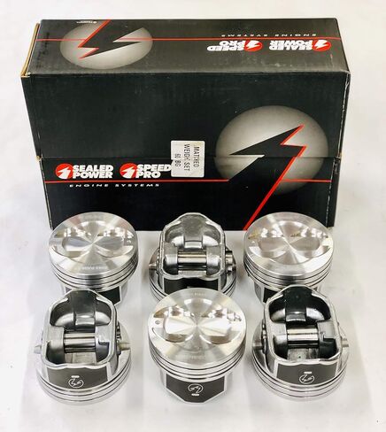مجموعة المكابس والحلقات المطابقة متوافقة مع محركات Mercruiser Chevy Marine 4.3L 4.3 262 cid VORTEC. (STD تتحمل 4.00") in Kuwait