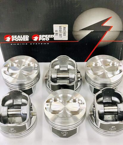 مجموعة المكابس والحلقات المطابقة متوافقة مع محركات Mercruiser Chevy Marine 4.3L 4.3 262 cid VORTEC. (STD تتحمل 4.00") in Kuwait