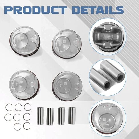 23041-2E210 Piston Rings Pin Set +0.5MM, Fits for Soul Forte Forte5 Forte Koup 2.0L G4NC 2014 2015 2016 2017 2018, +0.5 Engine Piston Kit Aftermarket Parts Piston & Rings in Kuwait