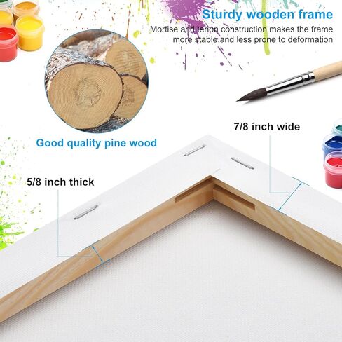 Stretched Canvas for Painting 24 x 36 Inch, 2 Pack Large Blank Canvas, Triple Primed Acid-Free Cotton, Professional Canvas for Acrylic Oil Pouring & Wet Media in Kuwait