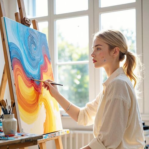 Stretched Canvas for Painting 24 x 36 Inch, 2 Pack Large Blank Canvas, Triple Primed Acid-Free Cotton, Professional Canvas for Acrylic Oil Pouring & Wet Media in Kuwait