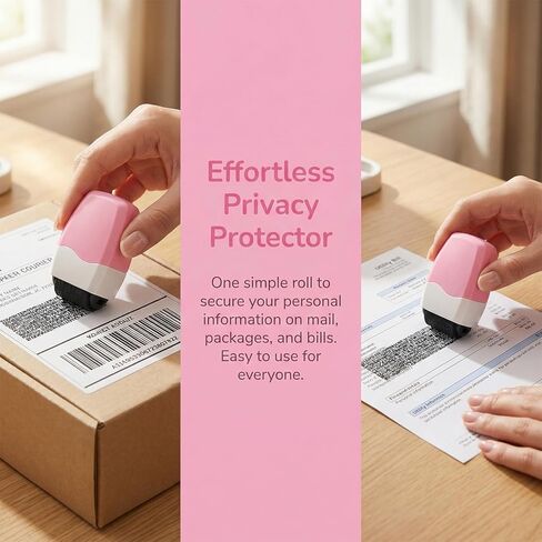 1pc Privacy Protection-Multi-FunctionAnti-Leakage Roller Seal, Suitable forDocuments, Express Bills, FinancialInformation, One Roll, One Seal, PrivacyAnti-Leakage Roller Seal（Pink） in Kuwait