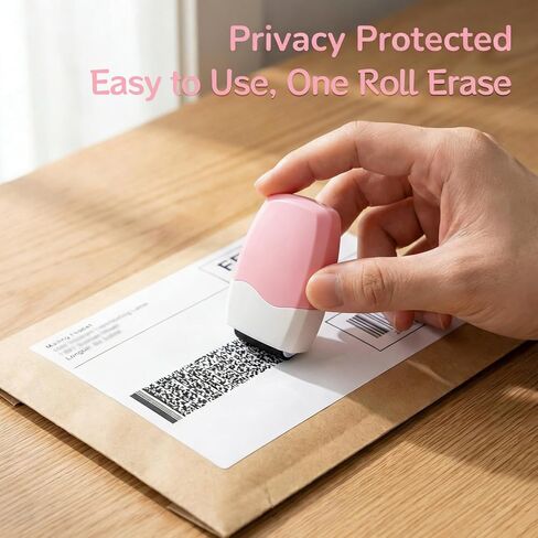 1pc Privacy Protection-Multi-FunctionAnti-Leakage Roller Seal, Suitable forDocuments, Express Bills, FinancialInformation, One Roll, One Seal, PrivacyAnti-Leakage Roller Seal（Pink） in Kuwait