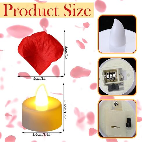 LED Felt Letter Board with Rose Petals and Candles Set, Word Board with Letters, Artificial Rose Petals Flameless Tea Light Candles for Special Night Wedding Romantic Decorations in Kuwait