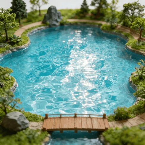 5 PCS Self-Adhesive Light Blue Water Texture Stickers, A4 Size Realistic Water Effect Decals for Scale Models, Diorama Landscaping, Sand Table Displays in Kuwait