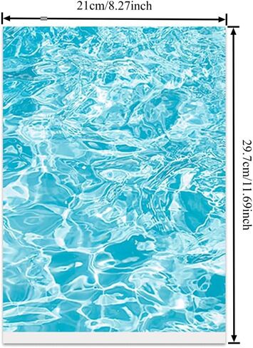 5 PCS Self-Adhesive Light Blue Water Texture Stickers, A4 Size Realistic Water Effect Decals for Scale Models, Diorama Landscaping, Sand Table Displays in Kuwait