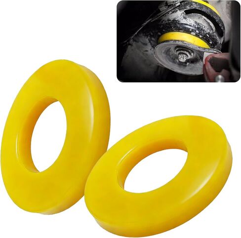 Shock Absorber Bushing, Rubber Suspension Bushing for Noise Reduction & Vibration Absorption, Universal Heavy Duty Shock Soundproofing Mount Washer Dampers Ring for Most Cars (2PCS, Yellow) in Kuwait