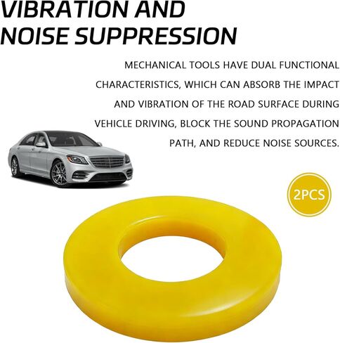 Shock Absorber Bushing, Rubber Suspension Bushing for Noise Reduction & Vibration Absorption, Universal Heavy Duty Shock Soundproofing Mount Washer Dampers Ring for Most Cars (2PCS, Yellow) in Kuwait