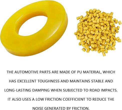 Shock Absorber Bushing, Rubber Suspension Bushing for Noise Reduction & Vibration Absorption, Universal Heavy Duty Shock Soundproofing Mount Washer Dampers Ring for Most Cars (2PCS, Yellow) in Kuwait