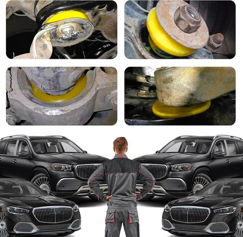 Shock Absorber Bushing, Rubber Suspension Bushing for Noise Reduction & Vibration Absorption, Universal Heavy Duty Shock Soundproofing Mount Washer Dampers Ring for Most Cars (2PCS, Yellow) in Kuwait