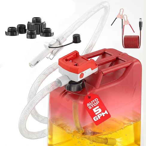 5 GPM Cordless Fuel Transfer Pump with Auto Shut-Off & Beep Alert, Electric Pump for Gasoline/Diesel, Compatible with DeWalt 20V & Milwaukee 18V Batteries in Kuwait