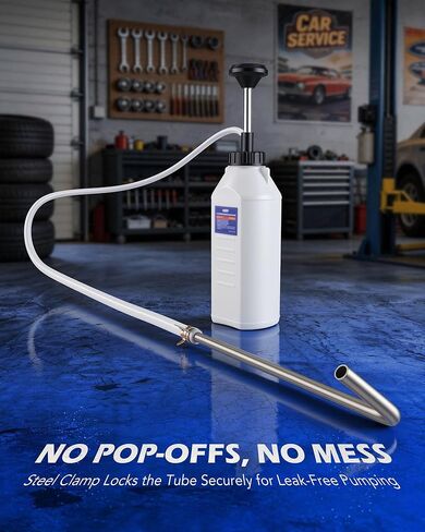 Orion Motor Tech Hand Fuel Pump, 1L Hand Fluid Transfer Pump for Engine, Transmission and Gear Oils, Multi-Purpose Oil Pump with 39 in Silicone Hose, Precision Fluid Dispensing in Kuwait