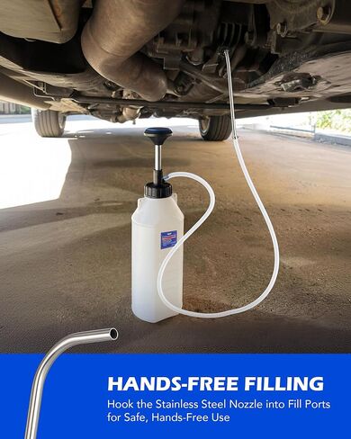 Orion Motor Tech Hand Fuel Pump, 1L Hand Fluid Transfer Pump for Engine, Transmission and Gear Oils, Multi-Purpose Oil Pump with 39 in Silicone Hose, Precision Fluid Dispensing in Kuwait