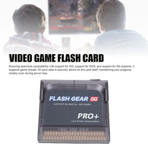 600 in 1 Flash Game Cartridge, 4GB Built in Memory Card for GG SMS, Data Save No Battery, Power Saving Design for Game Gear Console in Kuwait