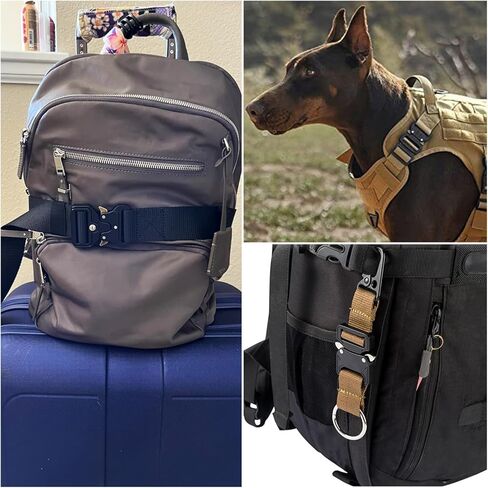 CooBigo 2 Pack Tactical Belt Buckles, 1-1/2" Heavy Duty Metal Tactical Buckle Clips for Dog Collar Hardware, Harness, Backpack, Luggage Strap Release Clasp Replacement (Black) in Kuwait
