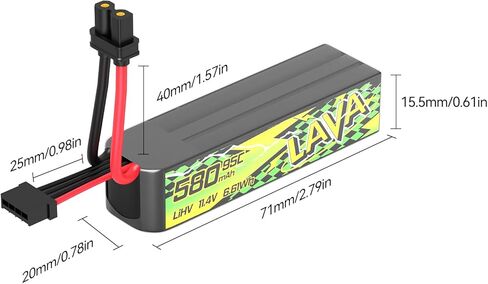 BETAFPV 2 قطعة Lava II 3S 580 مللي أمبير بطارية 11.4 فولت 95C LiHV Lipo مع موصل XT30 JST-XH2.54 قابس شحن متوافق مع طائرة بدون طيار بدون طيار كوادكوبتر مثل Pavo20 Pro II بدون فرشاة Whoop Quadcopter in Kuwait