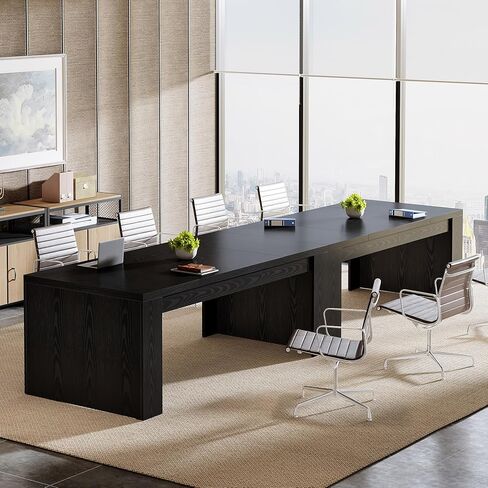 Tribesigns 6 ft Conference Table for 6-8 People, 71-Inch Rectangular Executive Meeting Table for Office, Farmhouse Sturdy Business Desk for Office Conference Room, Black in Kuwait