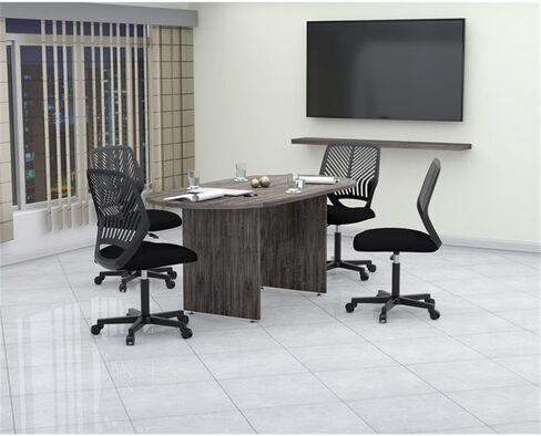 Inval 71" Race Track Oval Conference Table in Gray Smoke Oak in Kuwait