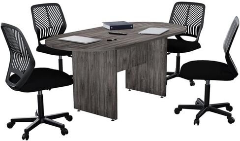 Inval 71" Race Track Oval Conference Table in Gray Smoke Oak in Kuwait