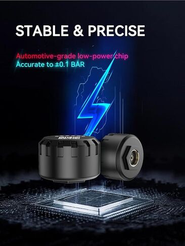 Spedal Motorcycle Tire Pressure Monitoring System, Bluetooth TPMS for Motorcycles Real-Time Tire Pressure & Temperature Monitor with Dual External Valve-Stem Sensors, Waterproof Wireless in Kuwait