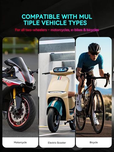 Spedal Motorcycle Tire Pressure Monitoring System, Bluetooth TPMS for Motorcycles Real-Time Tire Pressure & Temperature Monitor with Dual External Valve-Stem Sensors, Waterproof Wireless in Kuwait