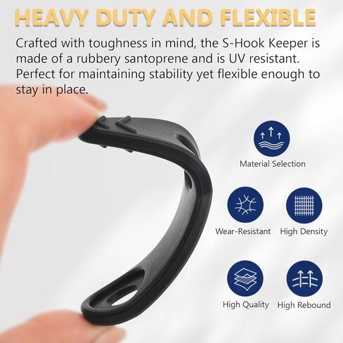 EAORBD S Hook Keeper Rubber S-Hook Retainer for Trailer Tow Hook Holder, Safety Chain Hook Keepers (Fits 3/8" S 4-Pack) in Kuwait