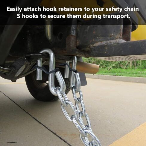 EAORBD S Hook Keeper Rubber S-Hook Retainer for Trailer Tow Hook Holder, Safety Chain Hook Keepers (Fits 3/8" S 4-Pack) in Kuwait