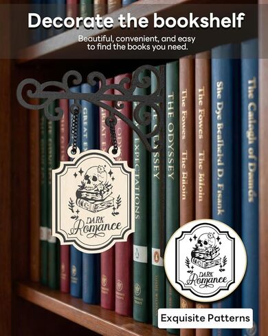 لافتات Sonloka Book Nook Tavern Signs، 5 قطع فواصل خشبية لرف الكتب، زاوية كتب على طراز العصور الوسطى لديكور رف الكتب، ديكور مكتبة المنزل، عرض كتب الطاولة، ملحقات أرفف الكتب in Kuwait