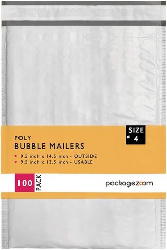 9.5x14.5 inches Poly Bubble Mailer Self Seal Shipping Envelopes 2.5 Mil 100 Pack in Kuwait