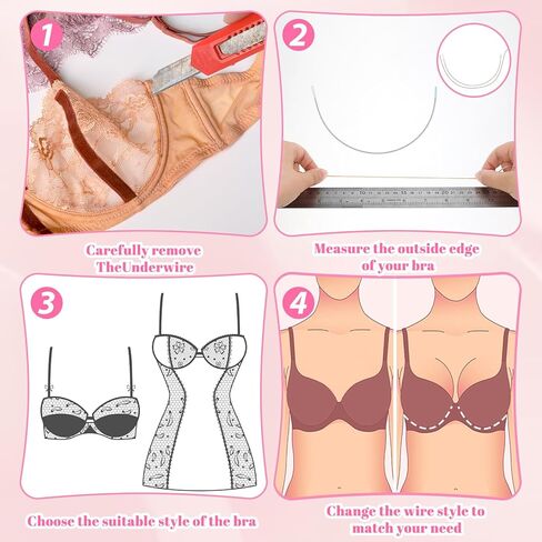 12Pairs Underwire Carbon Steel Bra Underwire Replacement Metal Bra Wire Bras Supporters Sewing Supplies for A Cup B Cup C Cup (Silver) in Kuwait