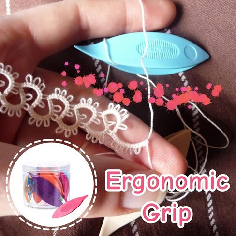 ZCJBCYGG 18 PCS Tatting Shuttle Colorful Plastic Tatting Lacemaking Needle Set Tool Supply for Crafters Lace Makers Workshops Home Projects in Kuwait